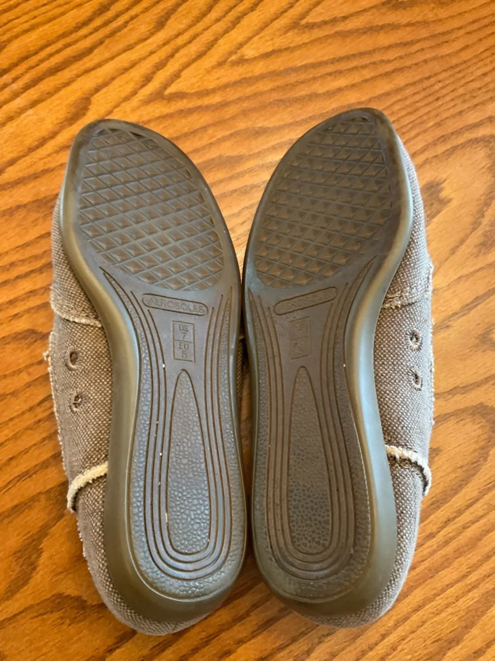 Aerosoles So Soft Canvas Loafers, Tan, Women’s Sz 7